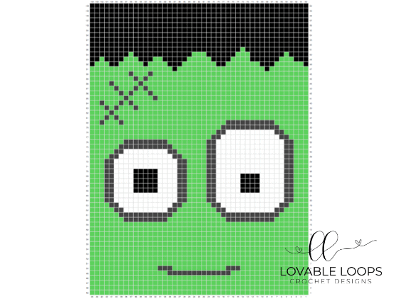 crochet frankenstein c2c blanket pattern