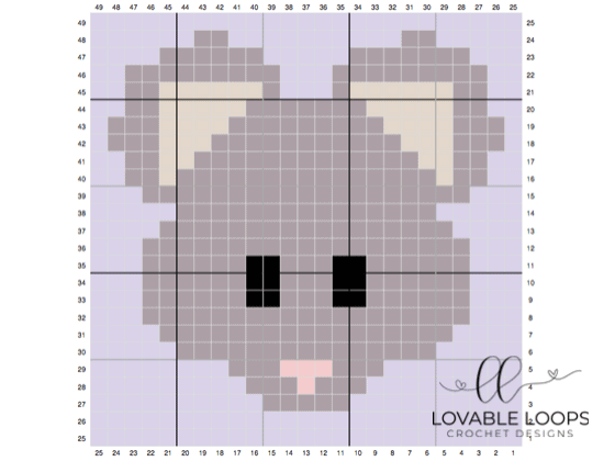 crochet mouse emoji c2c pattern