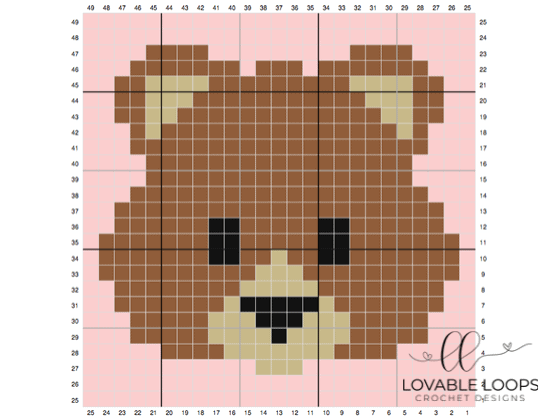 Crochet Bear Emoji Graph Pattern