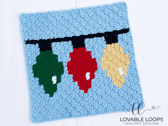 crochet christmas lights c2c graph