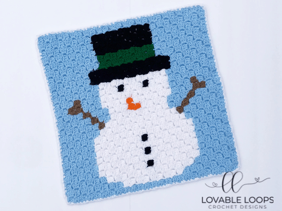 crochet snowman c2c graph pattern