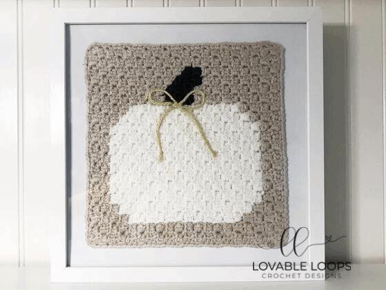 Crochet white pumpkin c2c pattern