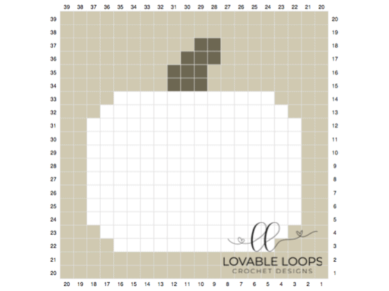Crochet white pumpkin c2c pattern