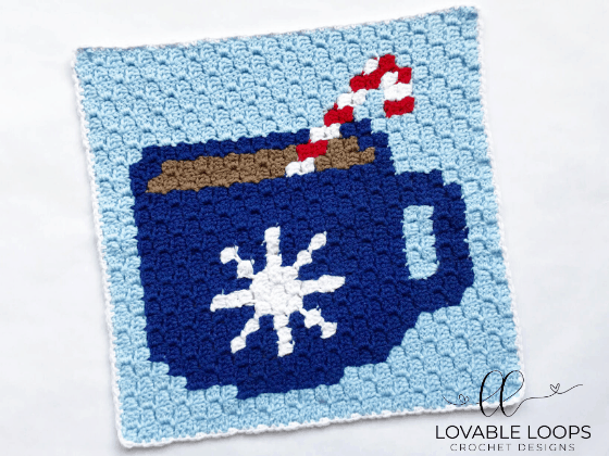crochet hot cocoa c2c pattern graph