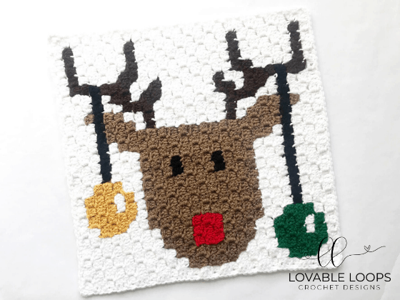 crochet rudolph reindeer c2c graph pattern