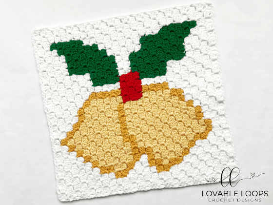 Crochet jingle bells c2c pattern graph