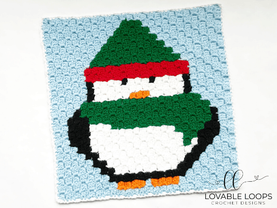 crochet penguin c2c graph pattern