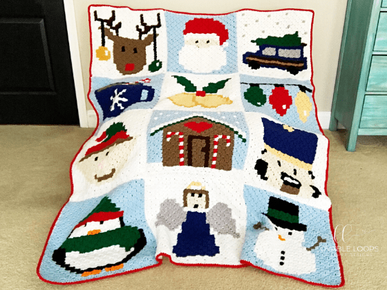 crochet christmas blanket free pattern