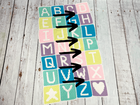 crochet alphabet blanket c2c pattern free