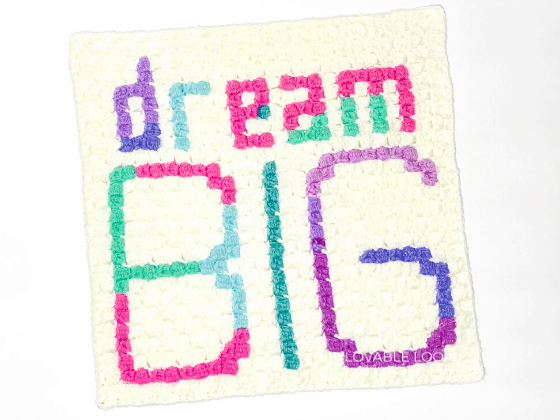 crochet c2c dream big pillow pattern free