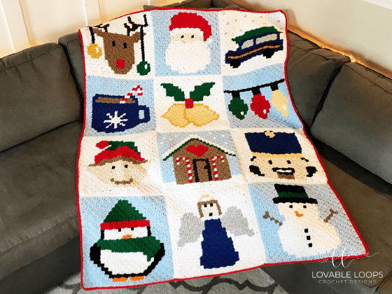 crochet christmas blanket free pattern