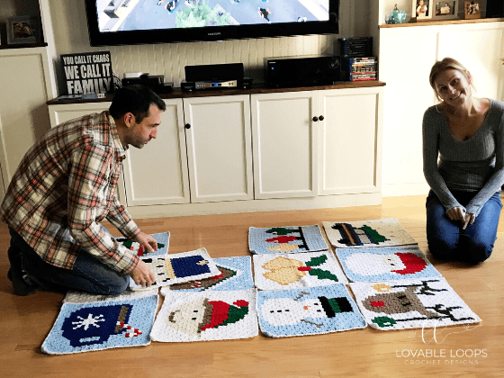 crochet christmas blanket free pattern