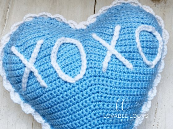 crochet heart pillow free pattern