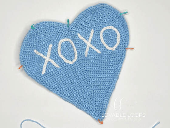 crochet heart pillow free pattern