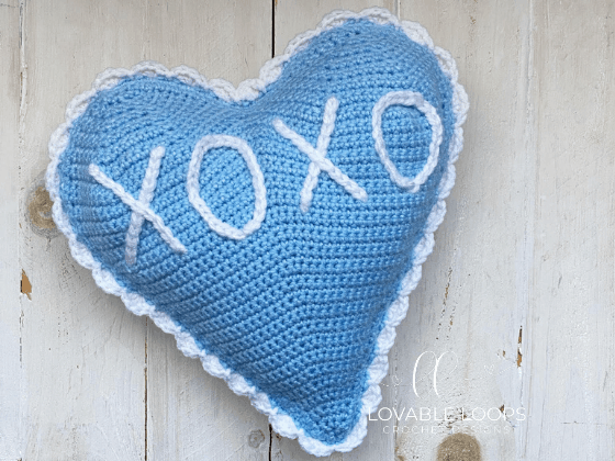 crochet heart pillow free pattern