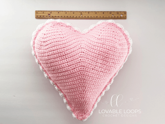 crochet heart pillow free pattern