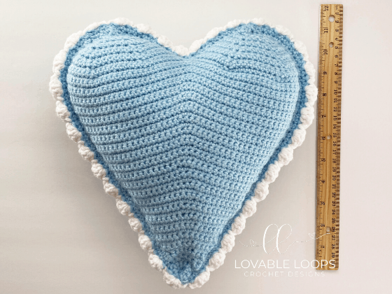 crochet heart pillow free pattern