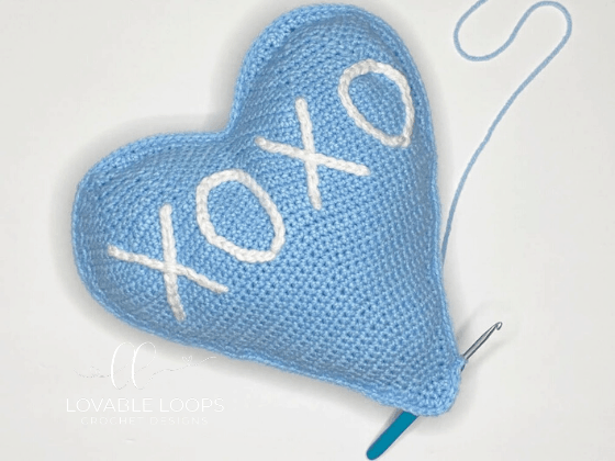 crochet heart pillow free pattern