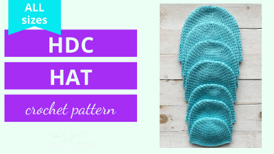 half double crochet beanie hat free pattern tutorial