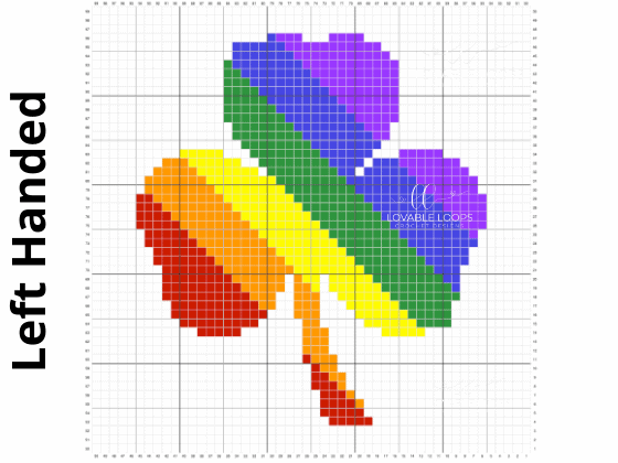 left handed c2c shamrock blanket crochet pattern graph