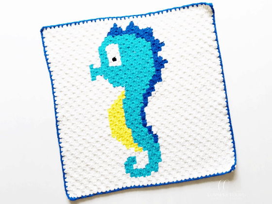 seahorse graph c2c crochet pattern free and easy