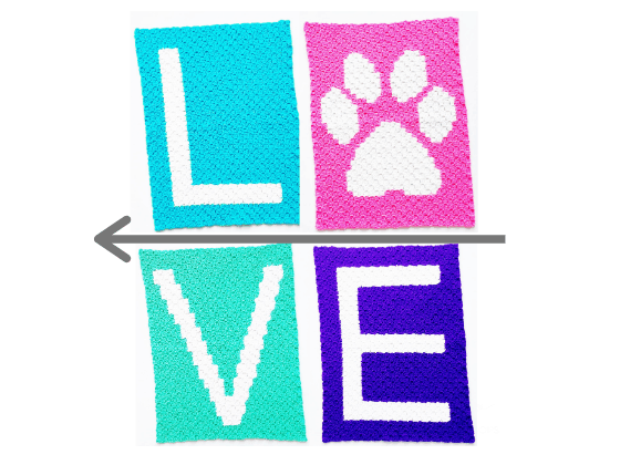Paw Print Blanket c2c Crochet Pattern Free