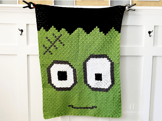 Frankenstein Blanket c2c Crochet Pattern Free