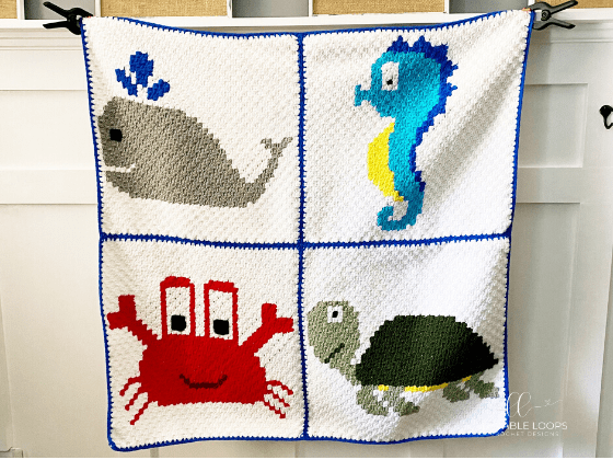 Sea Animals Blanket c2c Crochet Pattern Free