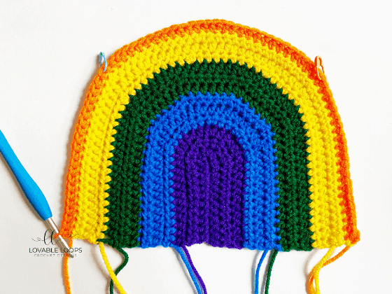 rainbow pillow free crochet pattern