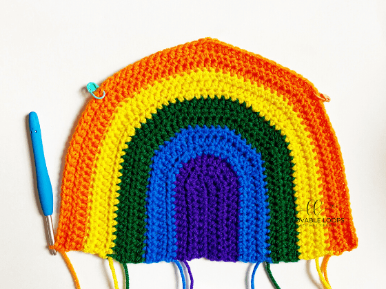 rainbow pillow free crochet pattern