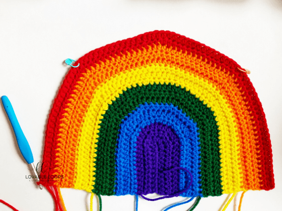 rainbow pillow free crochet pattern