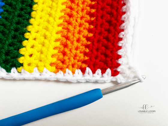 rainbow pillow free crochet pattern