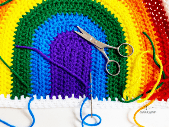 rainbow pillow free crochet pattern