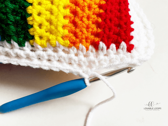 rainbow pillow free crochet pattern