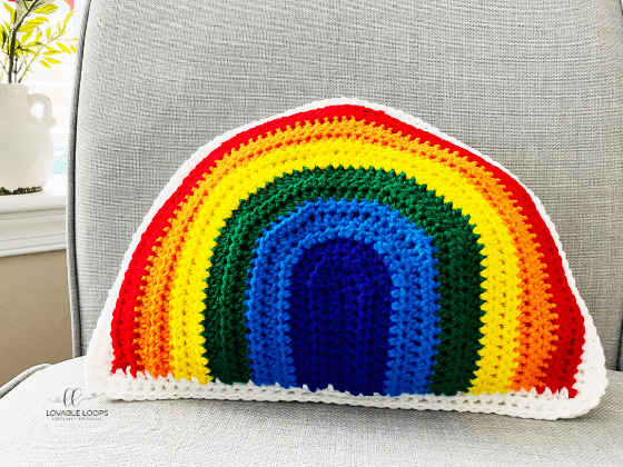 rainbow pillow free crochet pattern
