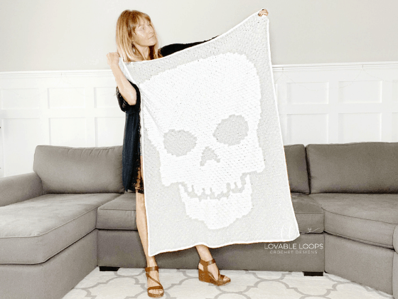 skeleton throw blanket crochet pattern