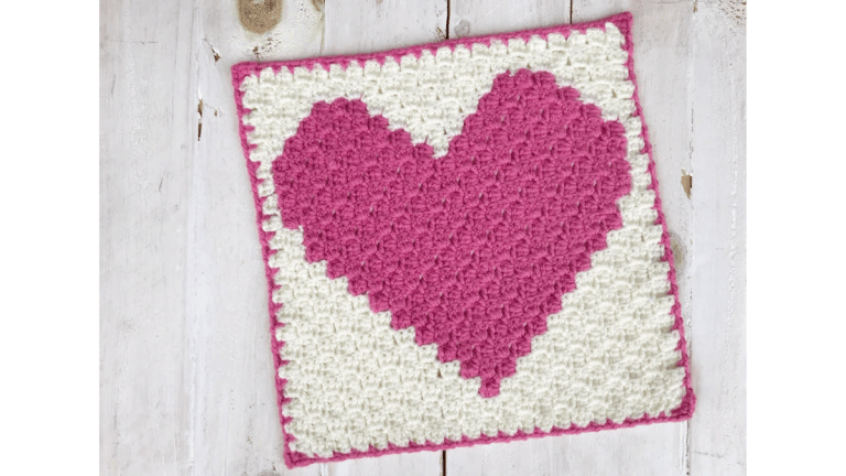 c2c heart graph crochet pattern