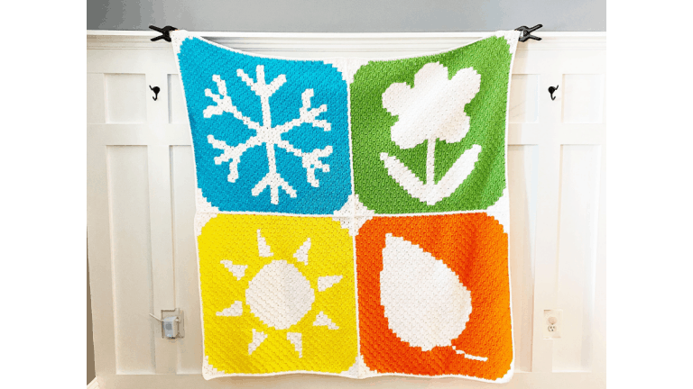winter spring summer fall blanket free crochet pattern