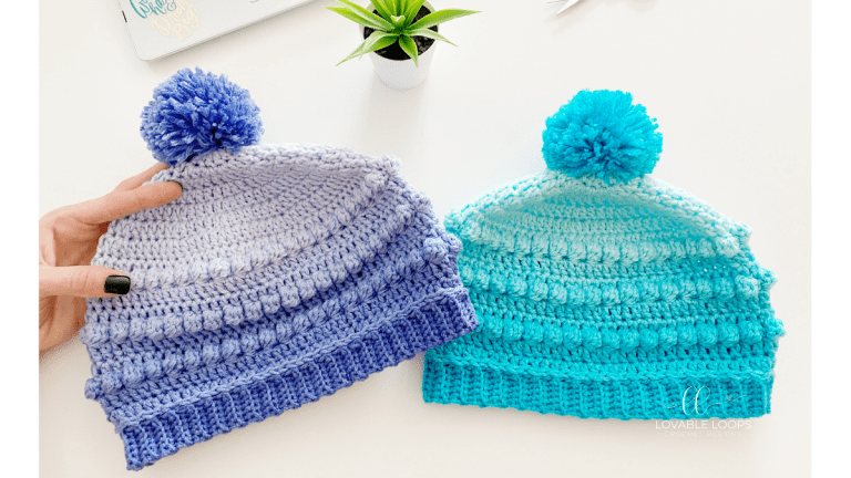bobble stitch beanie crochet pattern