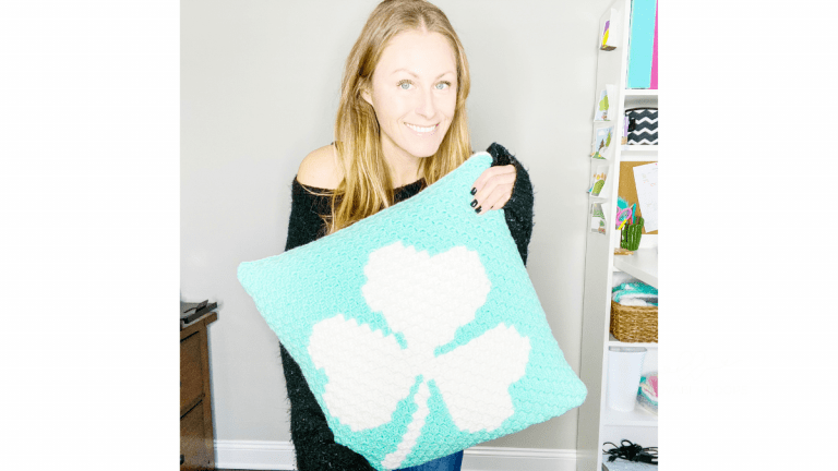 c2c Shamrock Pillow