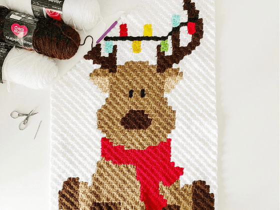 christmas reindeer corner to corner crochet pattern free